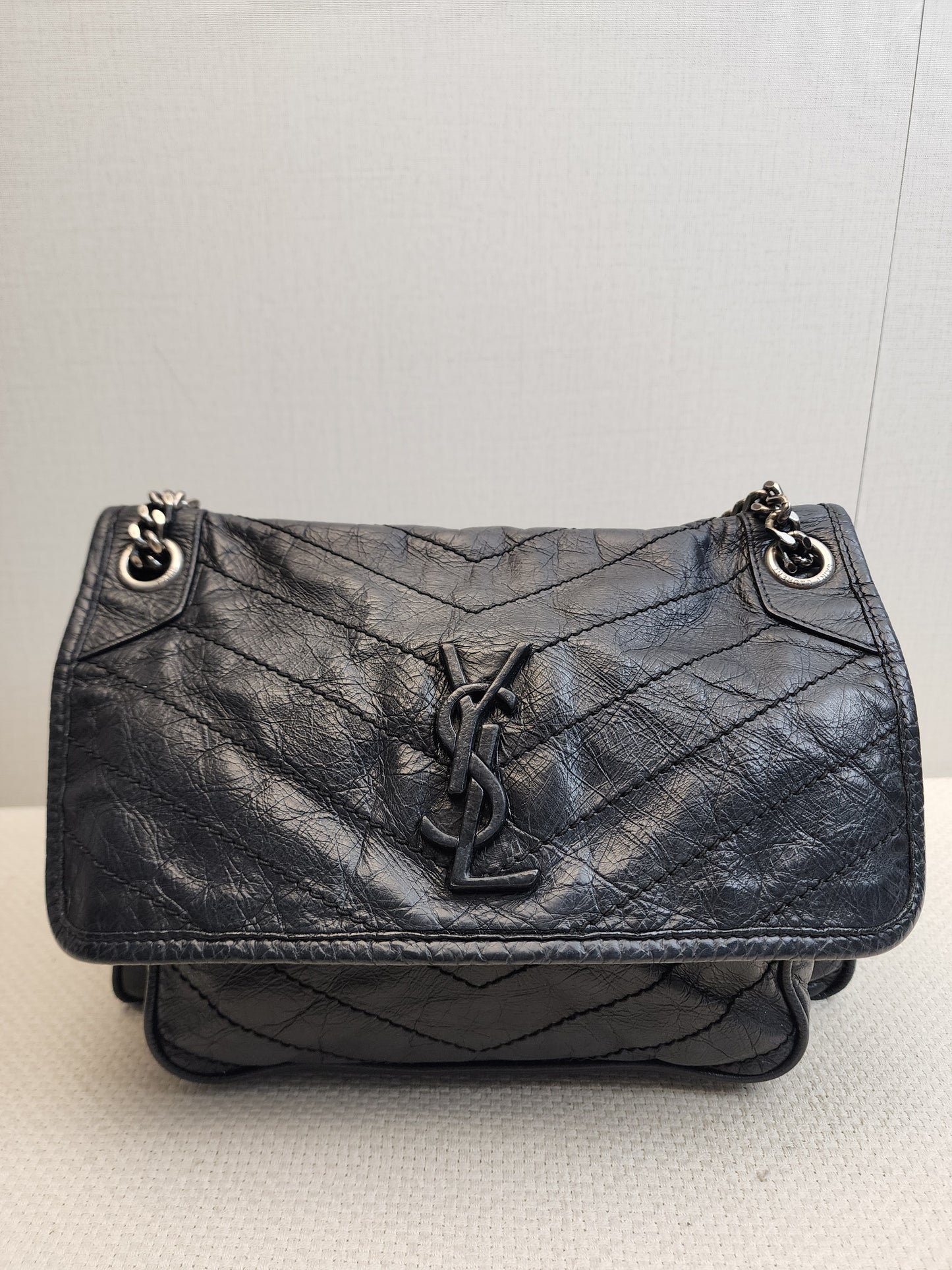 YSL Black Calfskin Medium Niki (RHW)