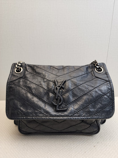 YSL Black Calfskin Medium Niki (RHW)