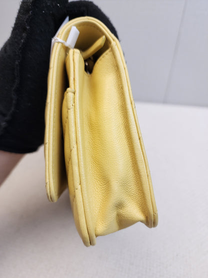 Chanel Yellow Lambskin Chevron Classic WOC (LGHW)