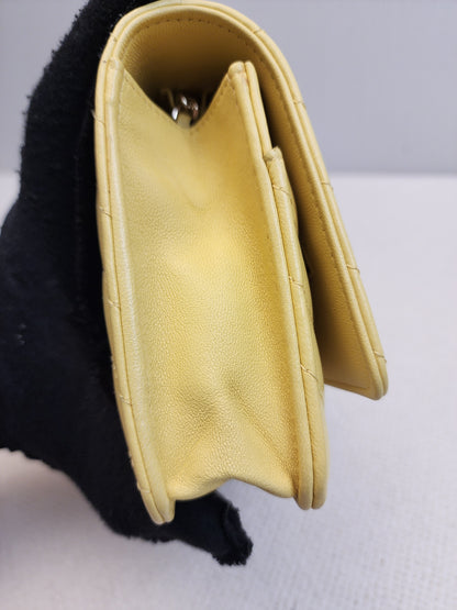 Chanel Yellow Lambskin Chevron Classic WOC (LGHW)