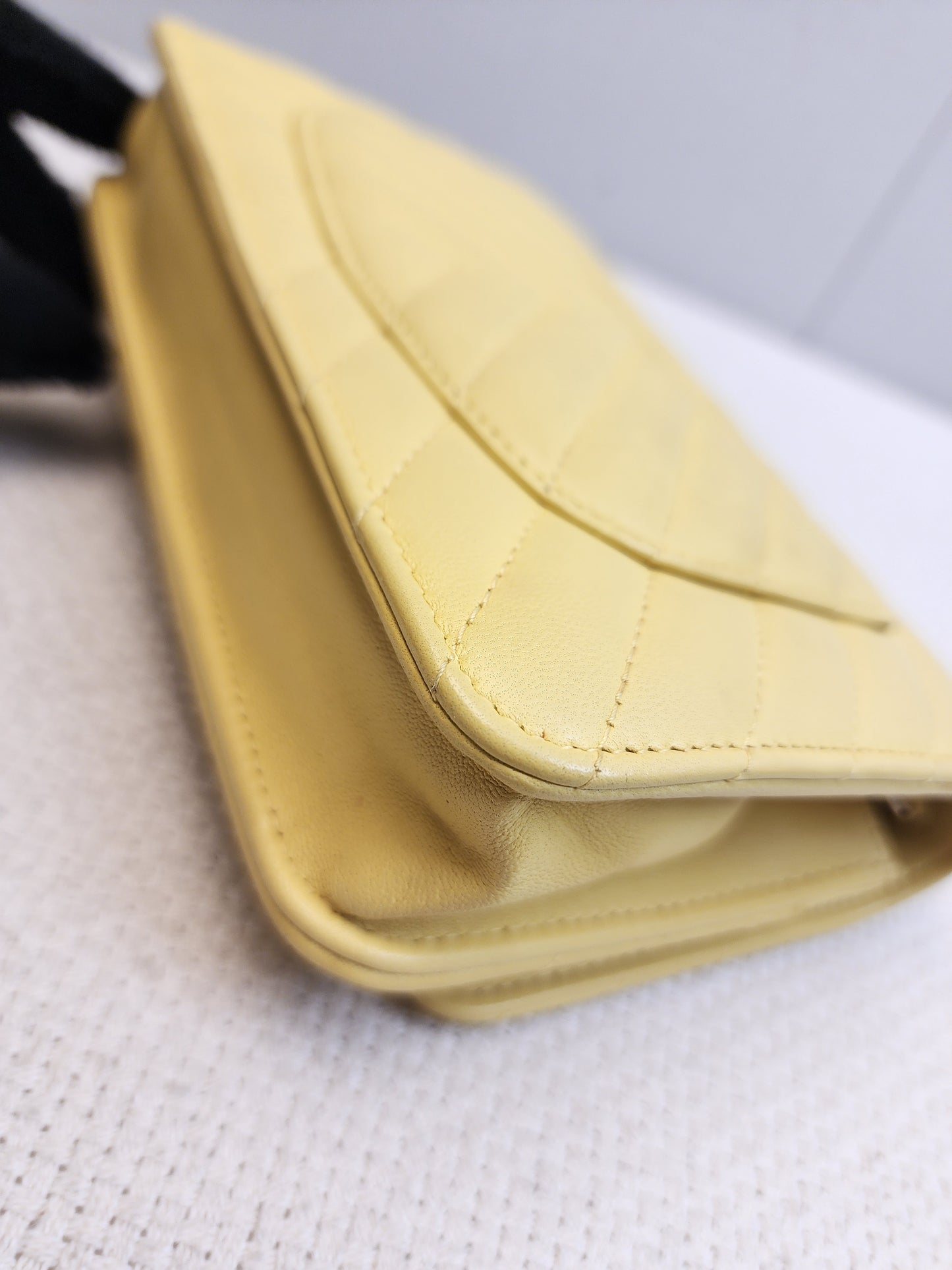 Chanel Yellow Lambskin Chevron Classic WOC (LGHW)