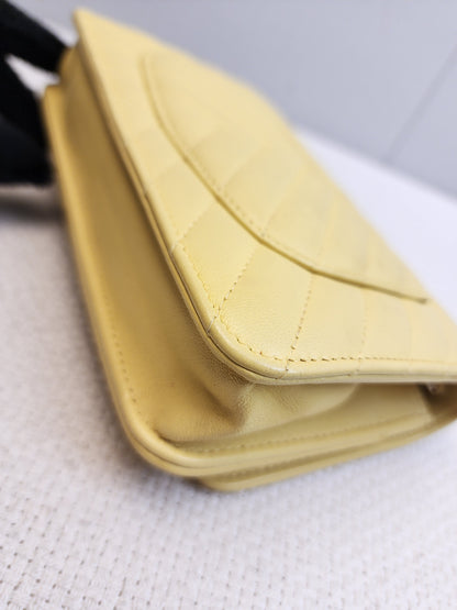 Chanel Yellow Lambskin Chevron Classic WOC (LGHW)