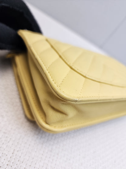 Chanel Yellow Lambskin Chevron Classic WOC (LGHW)