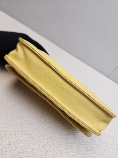 Chanel Yellow Lambskin Chevron Classic WOC (LGHW)