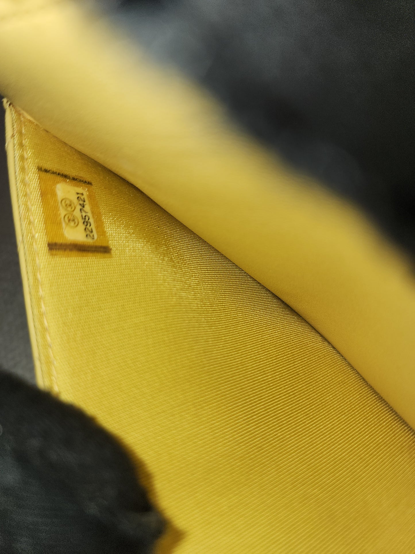 Chanel Yellow Lambskin Chevron Classic WOC (LGHW)