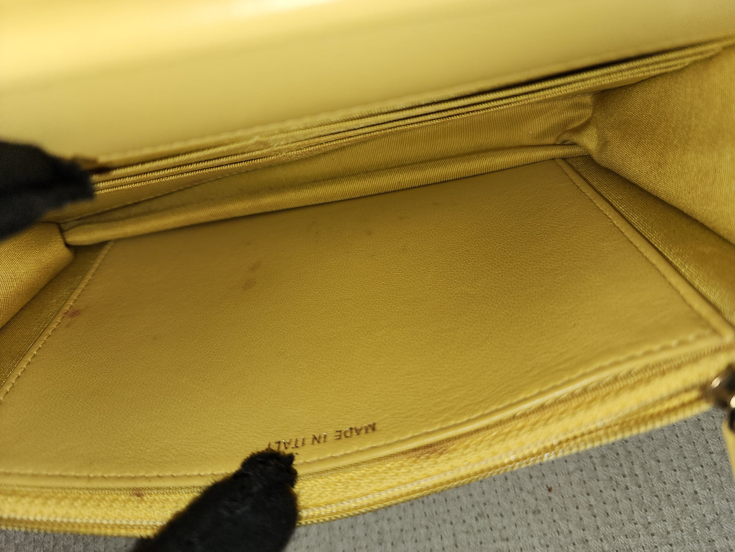 Chanel Yellow Lambskin Chevron Classic WOC (LGHW)