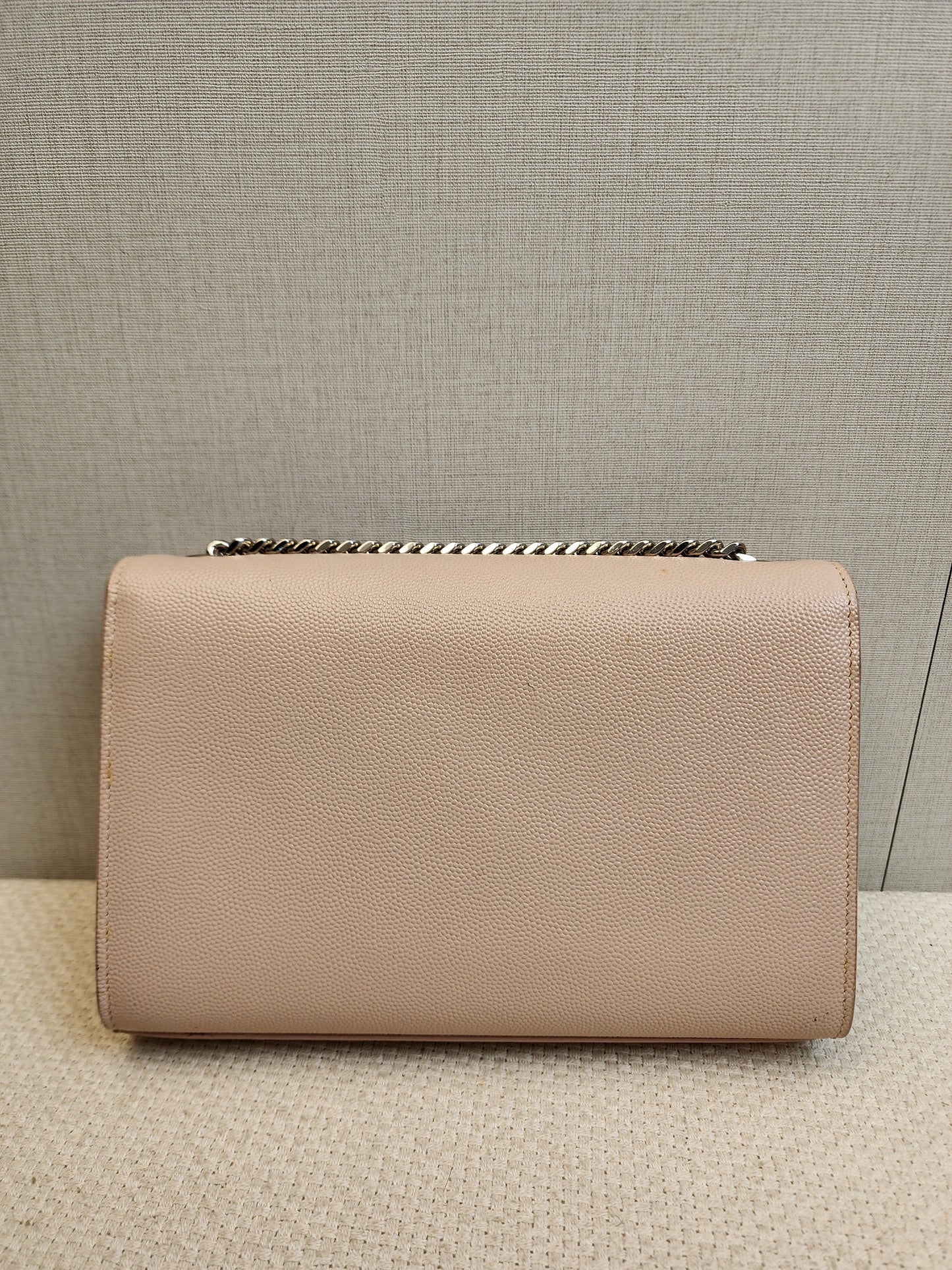 YSL Pink Pebbled Calfskin Small Kate (SHW)