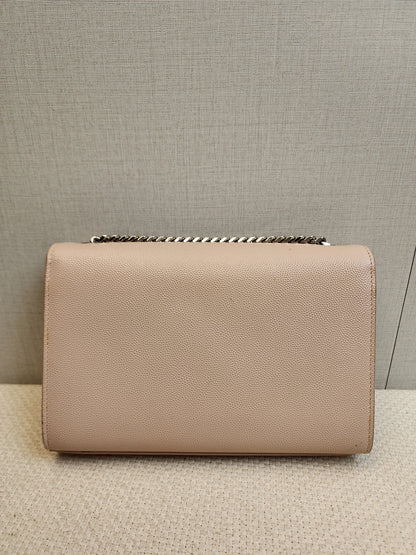 YSL Pink Pebbled Calfskin Small Kate (SHW)