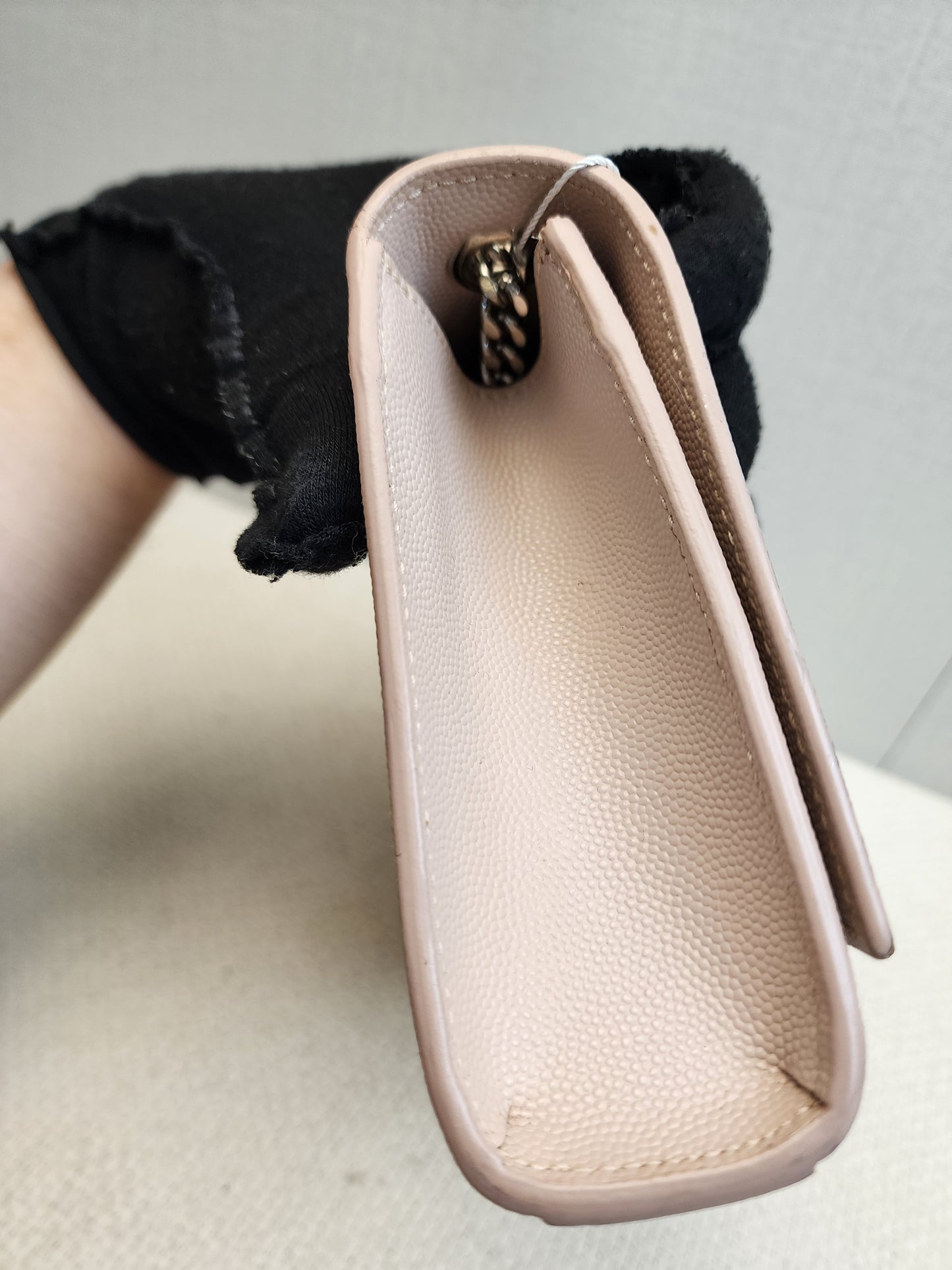 YSL Pink Pebbled Calfskin Small Kate (SHW)