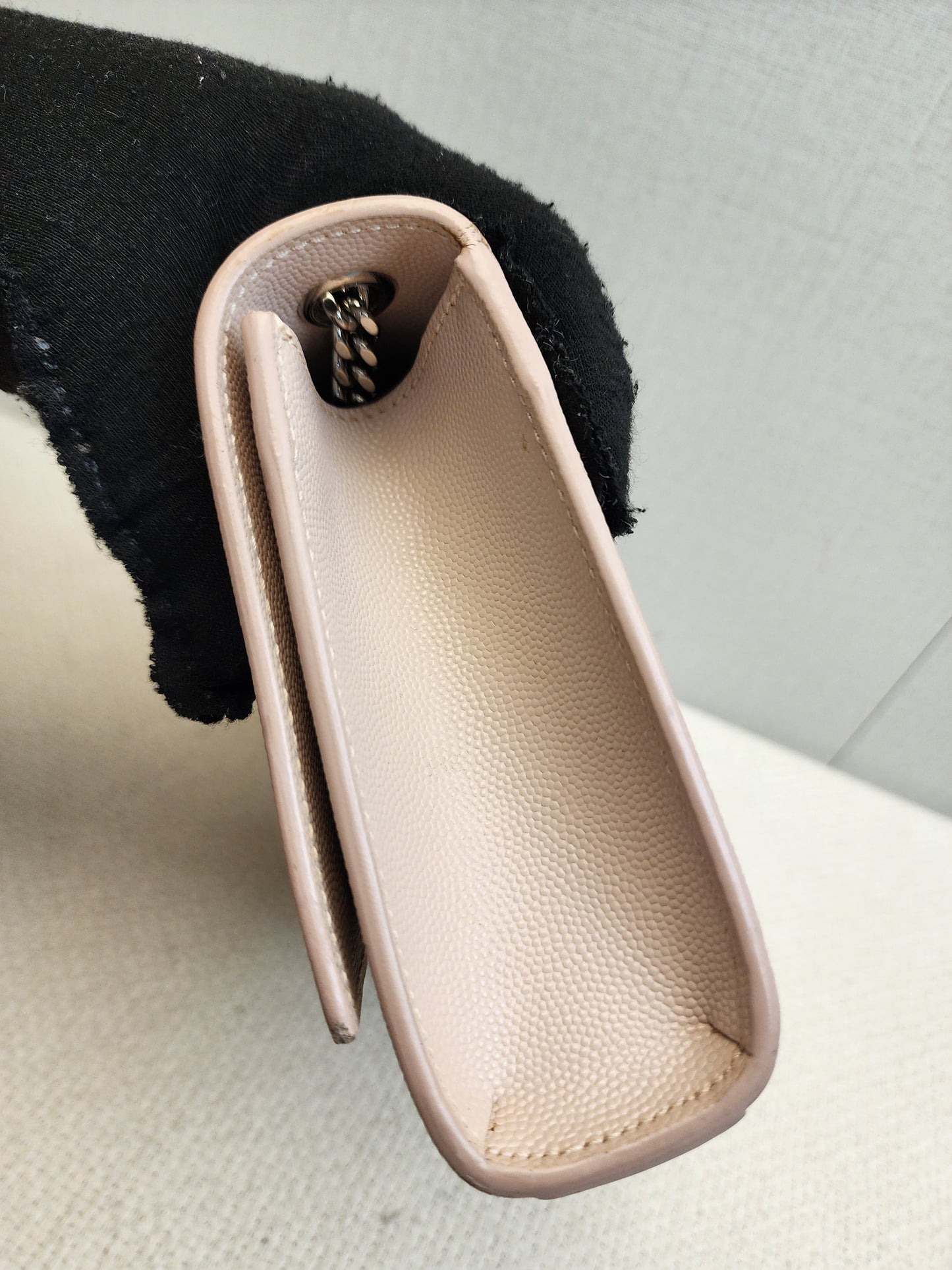 YSL Pink Pebbled Calfskin Small Kate (SHW)