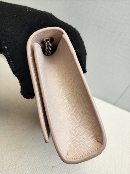 YSL Pink Pebbled Calfskin Small Kate (SHW)