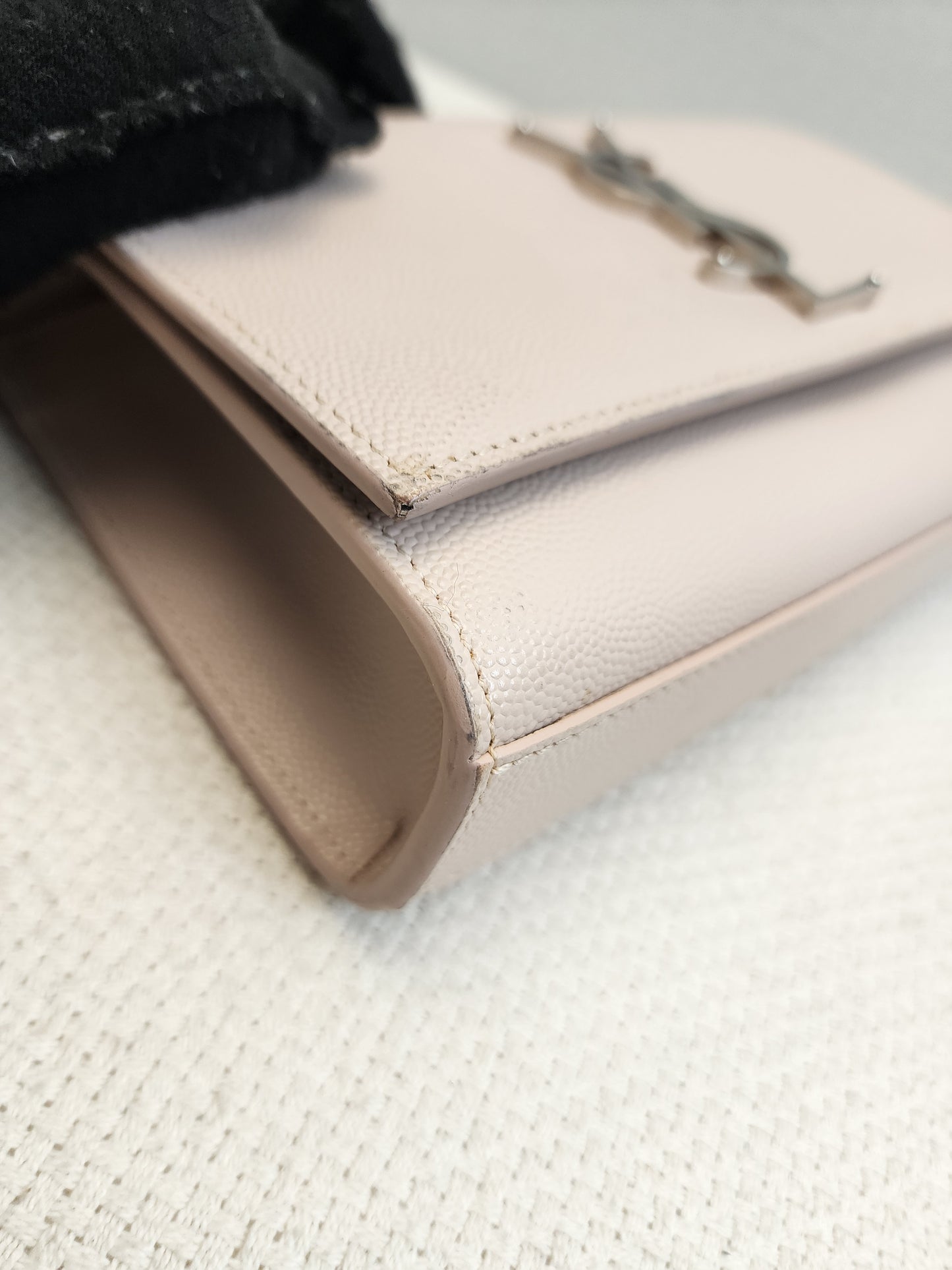 YSL Pink Pebbled Calfskin Small Kate (SHW)