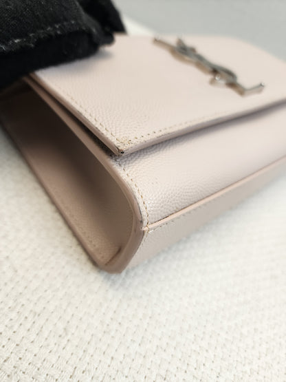 YSL Pink Pebbled Calfskin Small Kate (SHW)