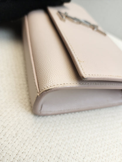 YSL Pink Pebbled Calfskin Small Kate (SHW)