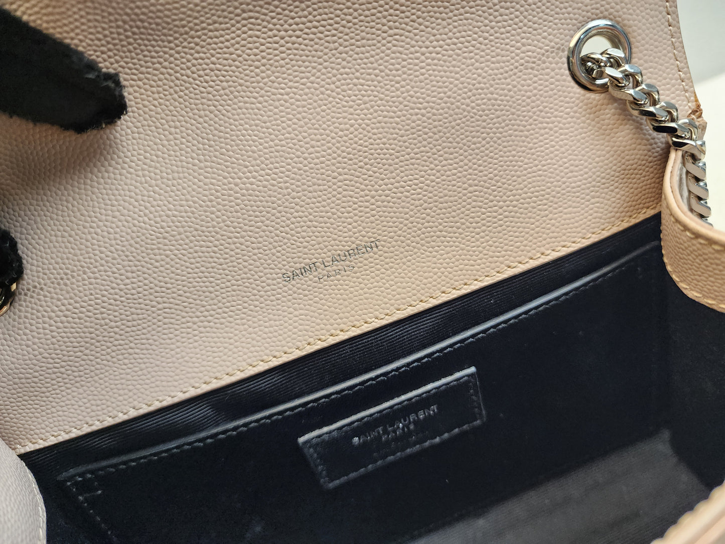 YSL Pink Pebbled Calfskin Small Kate (SHW)
