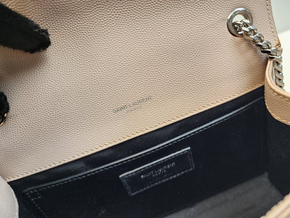 YSL Pink Pebbled Calfskin Small Kate (SHW)
