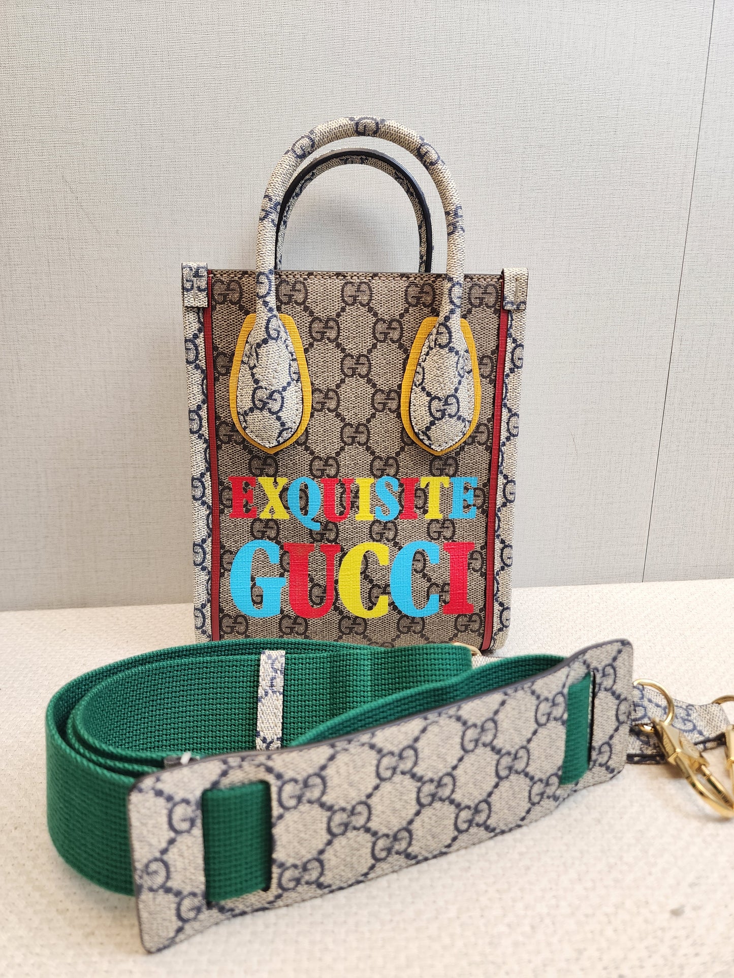 Gucci Supreme Canvas Exquisite Mini Vertical Tote