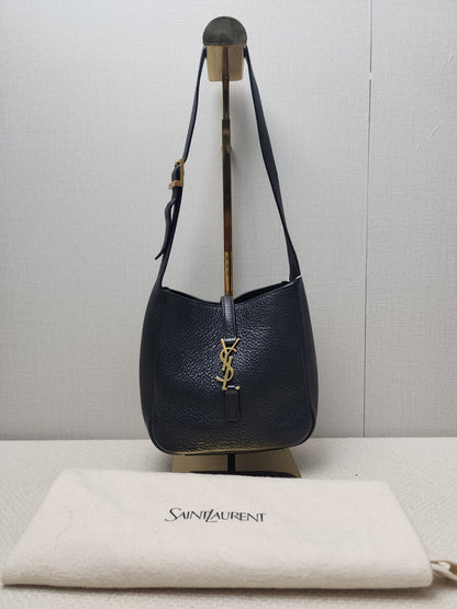 YSL Black Calfskin Baby Le 5 A 7 Hobo (GHW)