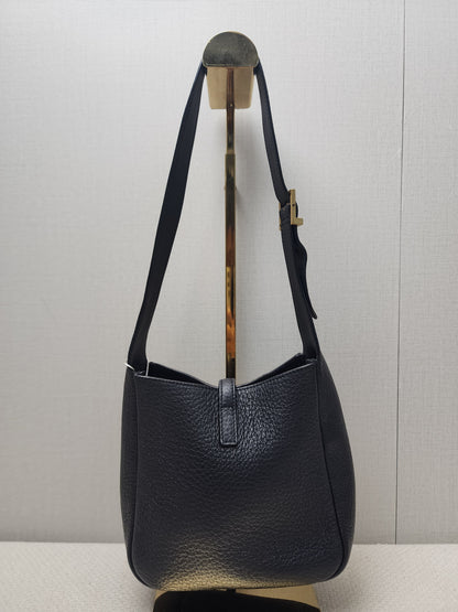 YSL Black Calfskin Baby Le 5 A 7 Hobo (GHW)
