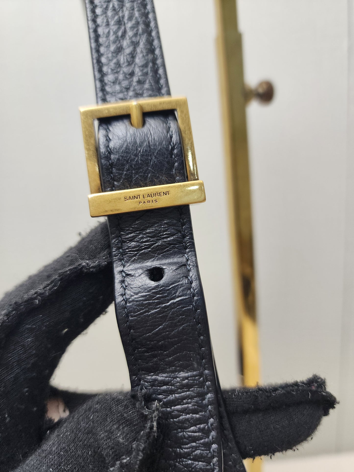 YSL Black Calfskin Baby Le 5 A 7 Hobo (GHW)