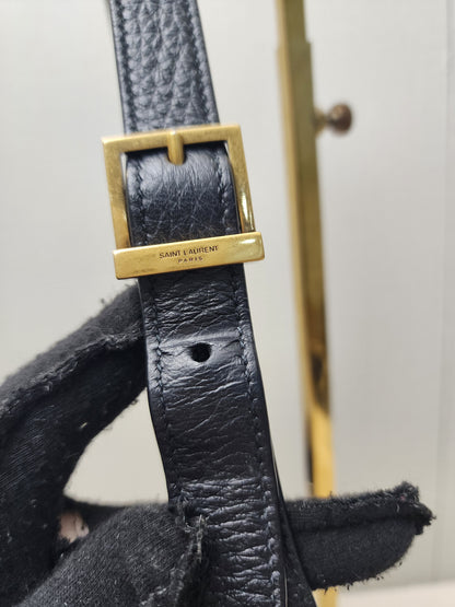YSL Black Calfskin Baby Le 5 A 7 Hobo (GHW)