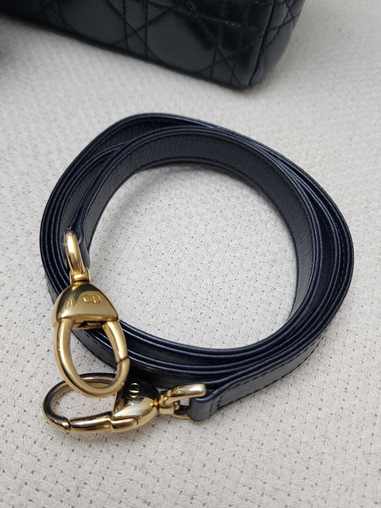 Dior Black Lambskin Vintage Medium Lady Dior (GHW)