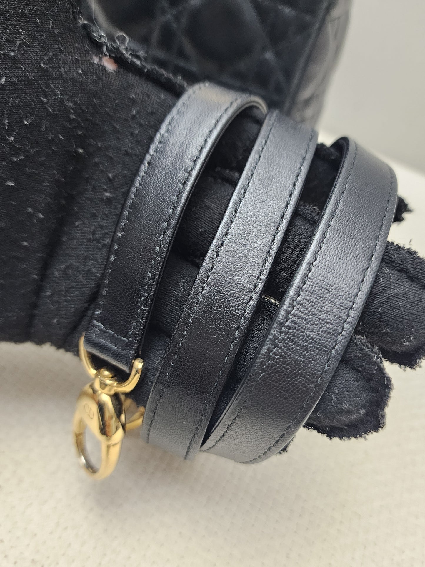 Dior Black Lambskin Vintage Medium Lady Dior (GHW)