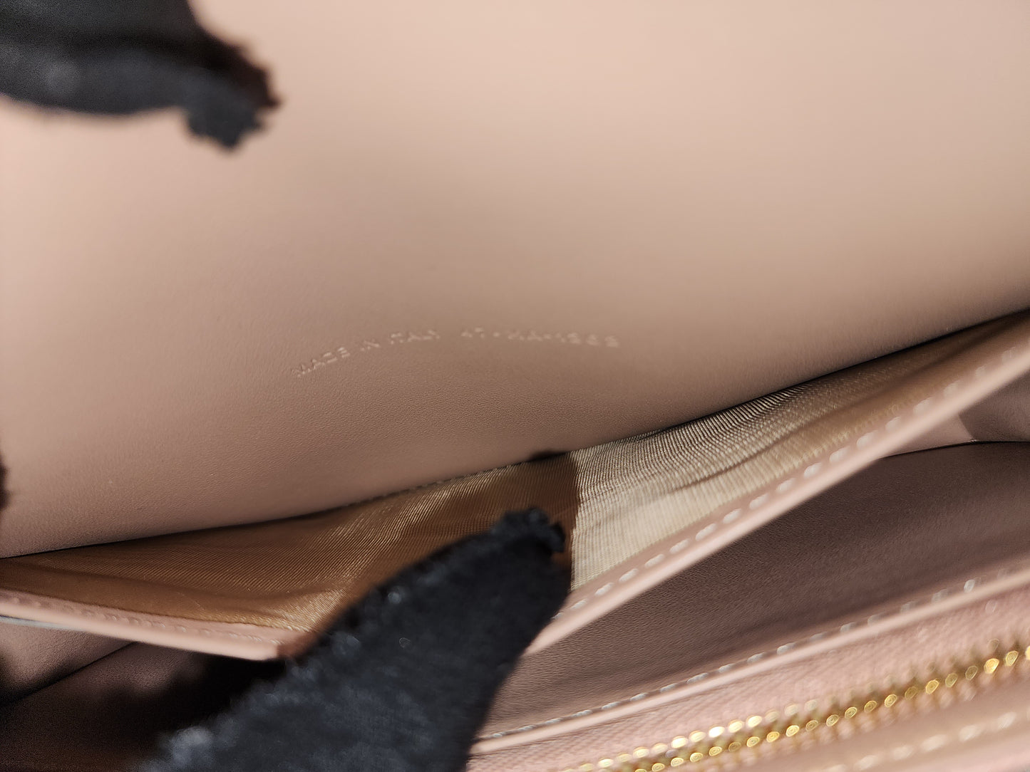 Dior Powder Beige Calfskin Caro Pouch w Chain (GHW)