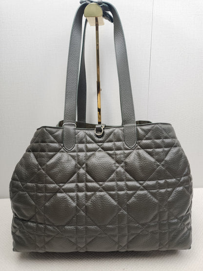 Dior Khaki Large Calfskin Macrocannage Toujours Bag (GHW)