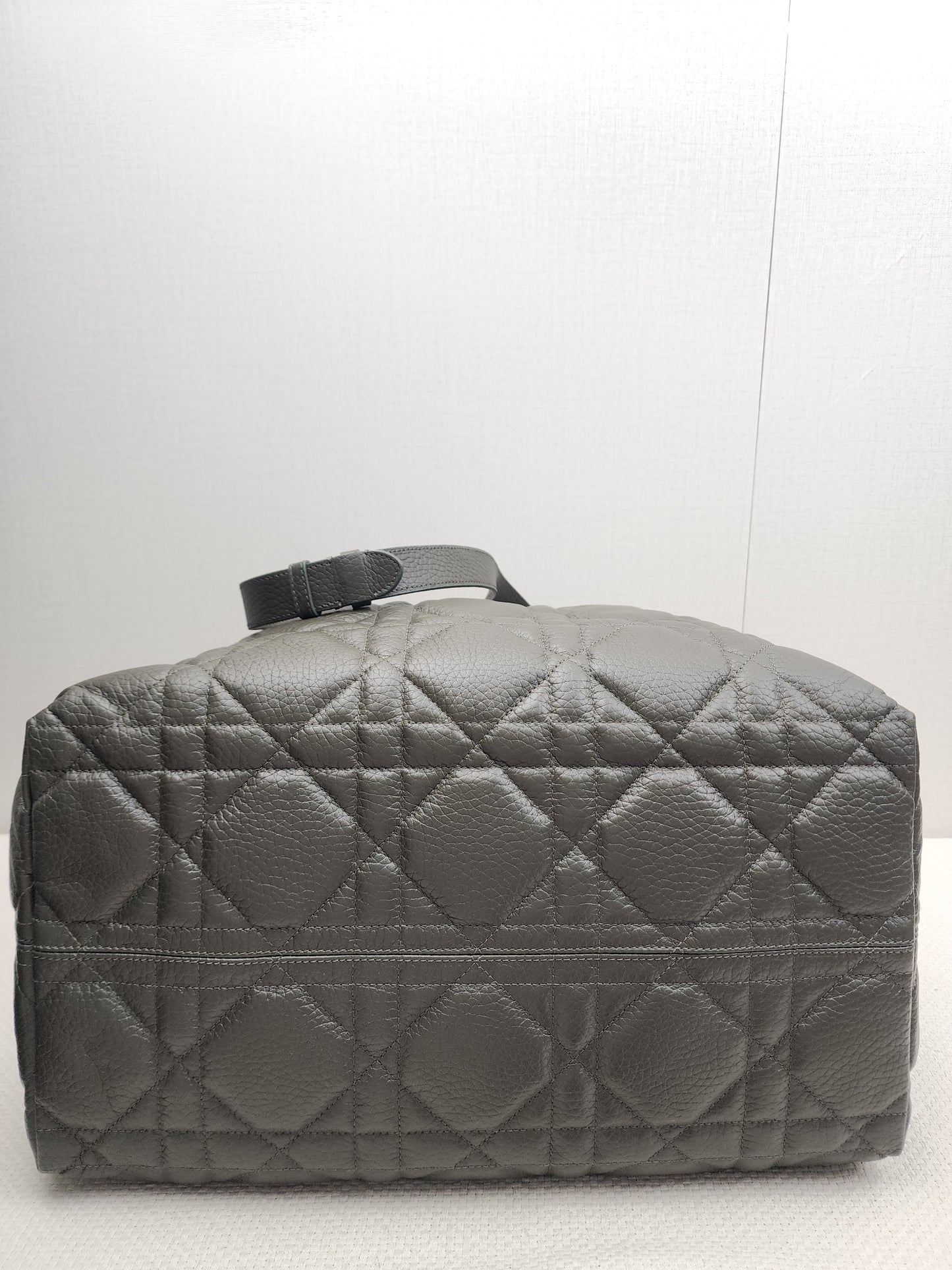 Dior Khaki Large Calfskin Macrocannage Toujours Bag (GHW)