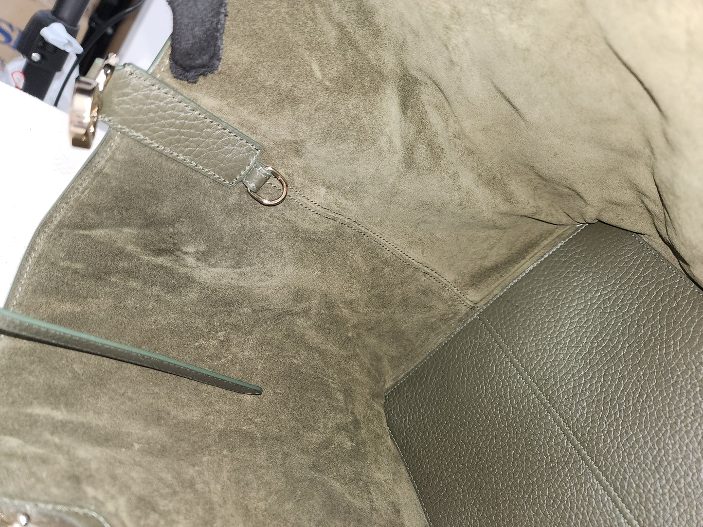 Dior Khaki Large Calfskin Macrocannage Toujours Bag (GHW)
