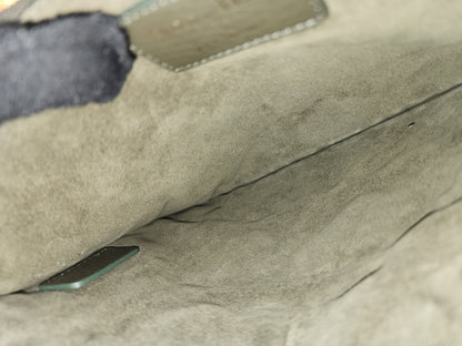 Dior Khaki Large Calfskin Macrocannage Toujours Bag (GHW)