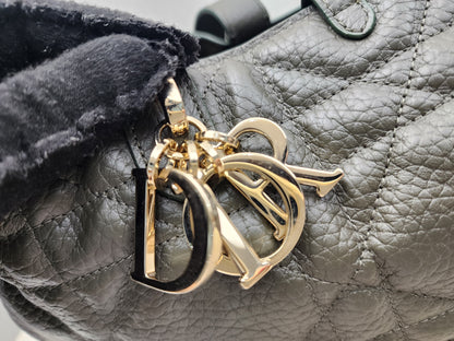 Dior Khaki Large Calfskin Macrocannage Toujours Bag (GHW)
