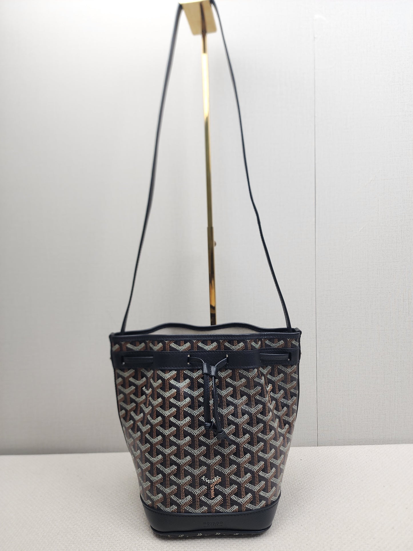 Goyard Black Goyardine Petit Flot Bucket Bag