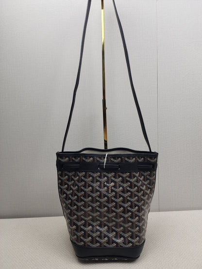 Goyard Black Goyardine Petit Flot Bucket Bag