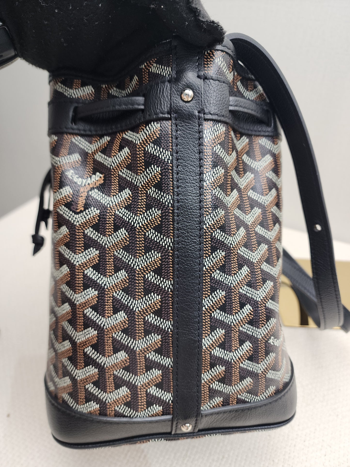 Goyard Black Goyardine Petit Flot Bucket Bag