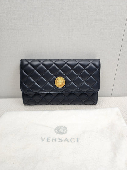 Versace Black Lambskin Quilted Medusa WOC (GHW)