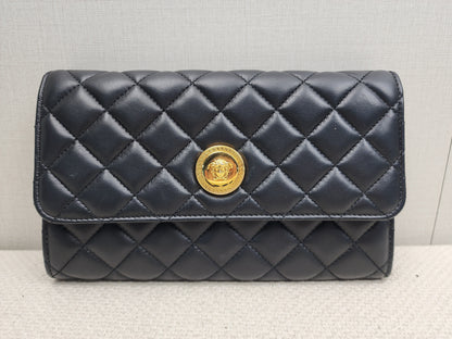 Versace Black Lambskin Quilted Medusa WOC (GHW)