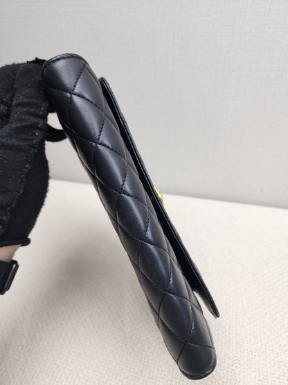 Versace Black Lambskin Quilted Medusa WOC (GHW)