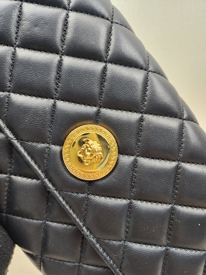 Versace Black Lambskin Quilted Medusa WOC (GHW)