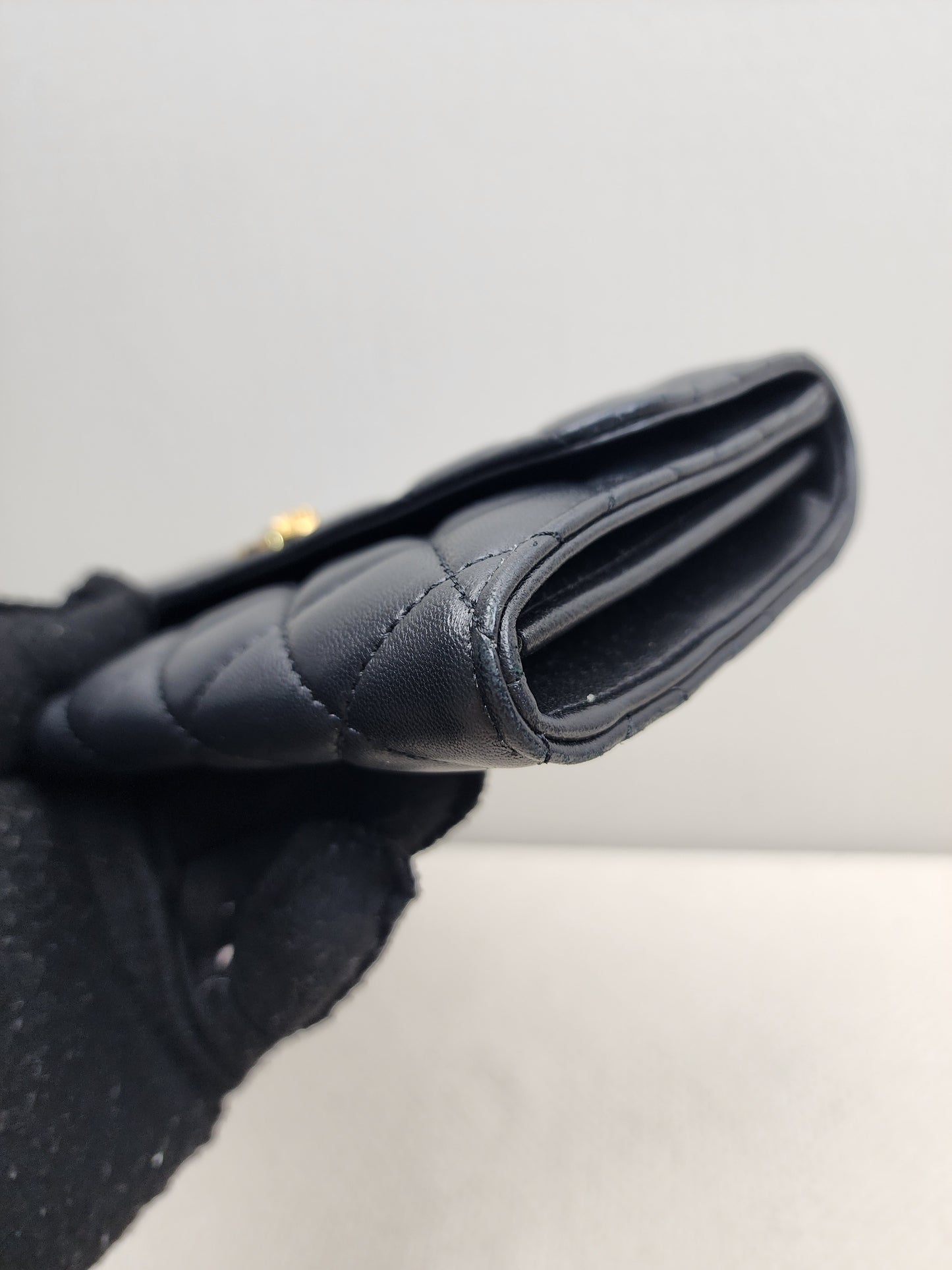 Versace Black Lambskin Quilted Medusa WOC (GHW)