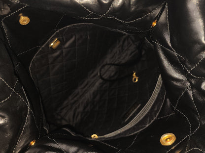 Chanel Black Calfskin Small 22 (GHW)