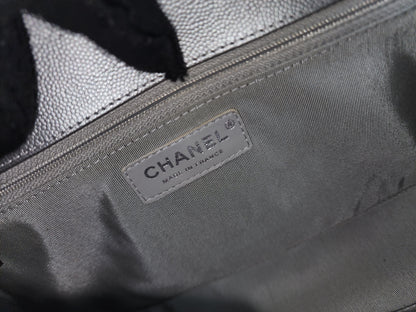 Chanel Metallic Silver Caviar New Medium Boy (RHW)