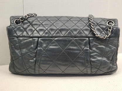 Chanel Black Iridescent Calfskin Coco Pleats Dlap (RHW)