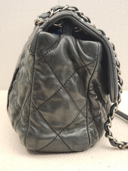 Chanel Black Iridescent Calfskin Coco Pleats Dlap (RHW)