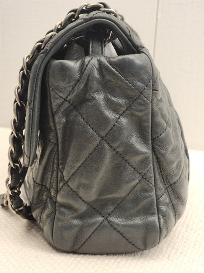 Chanel Black Iridescent Calfskin Coco Pleats Dlap (RHW)
