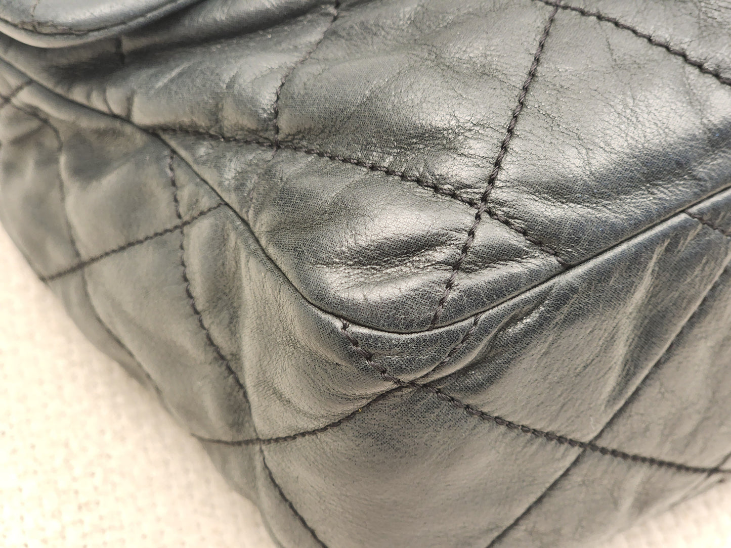 Chanel Black Iridescent Calfskin Coco Pleats Dlap (RHW)