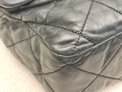 Chanel Black Iridescent Calfskin Coco Pleats Dlap (RHW)