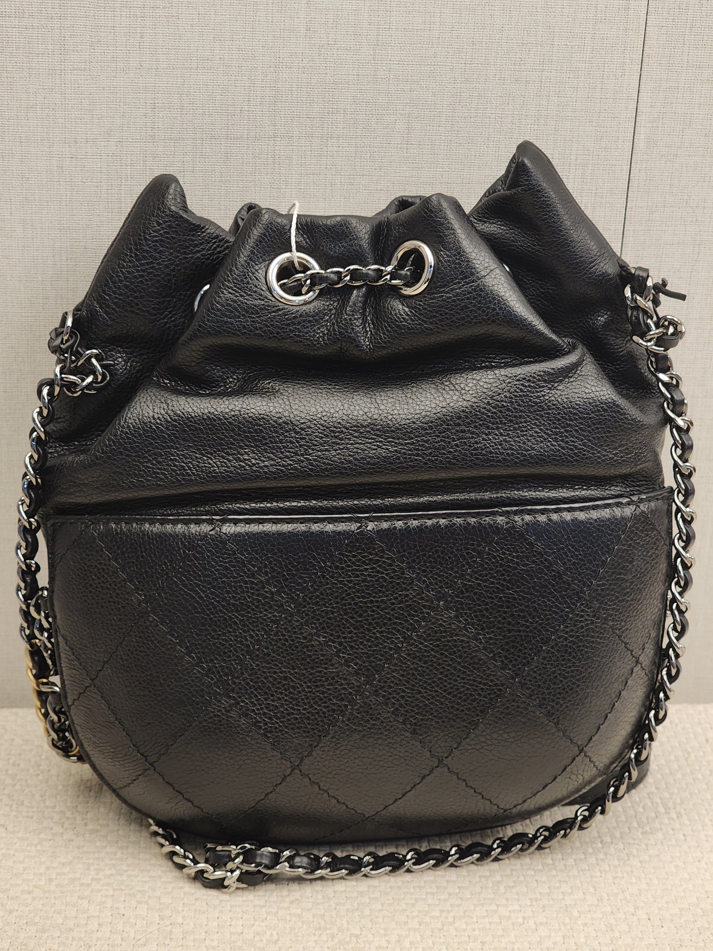 Chanel Black Calfskin Small Gabrielle Bucket Bag