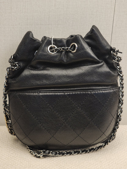 Chanel Black Calfskin Small Gabrielle Bucket Bag